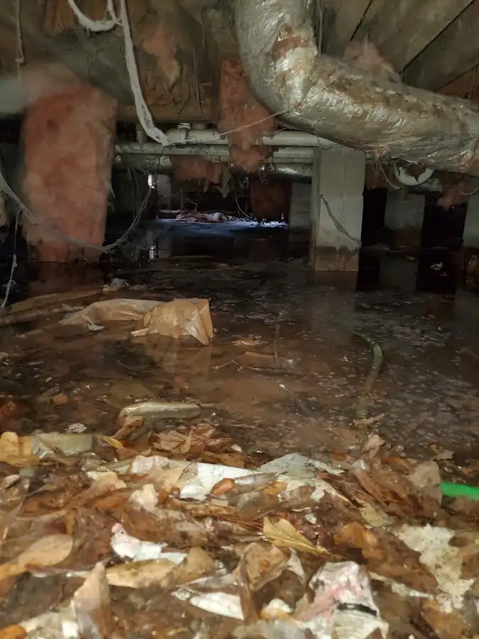 Crawl space flood assessment for Commercial Water Damage Restoration in West Goshen