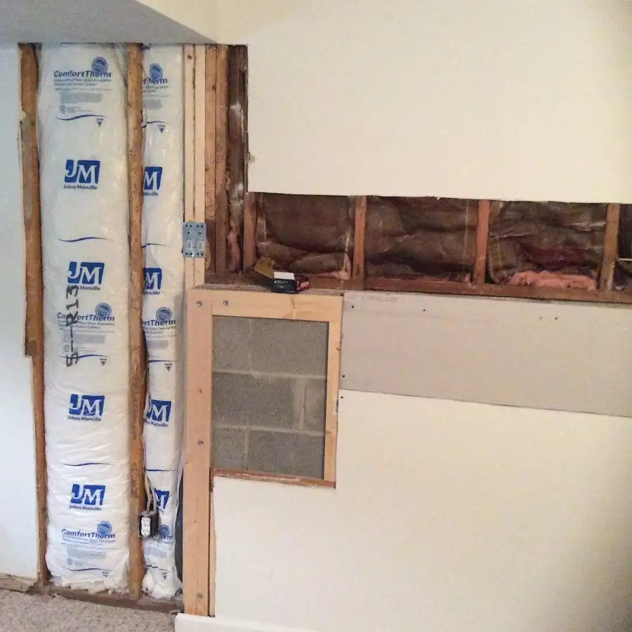 Wall insulation replacement during Contents Cleaning & Restoration in West Goshen